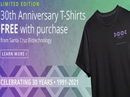 Limited Edition 30th Anniversary T-Shirts FREE with purchase from Santa Cruz Biotechnology