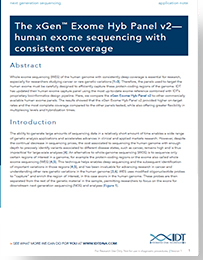 The xGen Exome Hyb Panel v2 - Human Exome Sequencing With Consistent Coverage