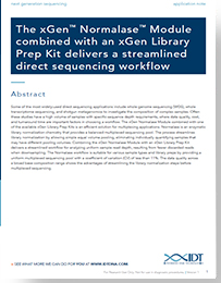 The xGen Normalase Module Combined With an xGen Library Prep Kit Delivers a Streamlined Direct Sequencing Workflow