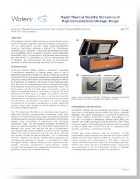 Rapid Thermal Stability Screening of High Concentration Biologic Drugs