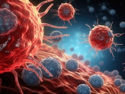 A computer render of a tumor